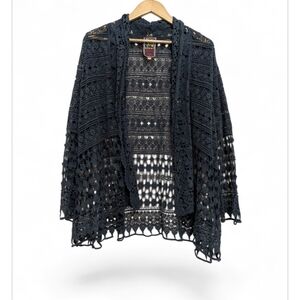 Johnny Was Crochet Knit Boho Cardigan